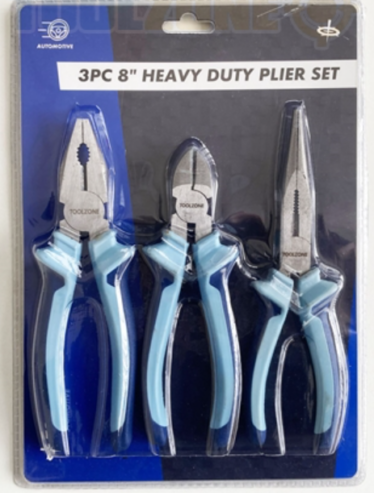 3Pc 8″ Heavy Duty Plier Set