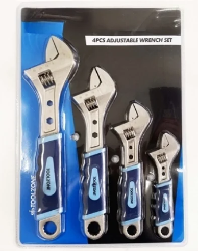 4Pc Soft Grip Adjustable Spanners