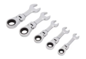 5 PCE FLEXIBLE STUBBY RATCHET SPANNER SET (10-19MM)