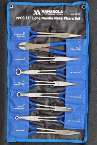 9PCS 11″ Long Needle Nose Plier Set