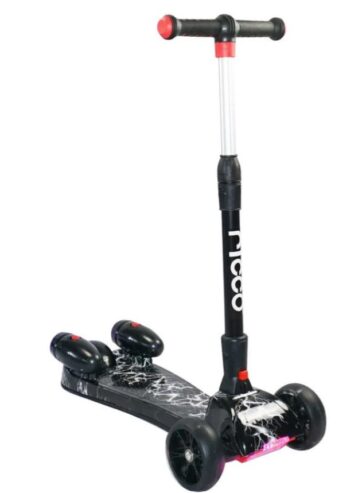 Rocket Effect Light-up Kick Scooter with Flashing Wheels Music Colour LED Water Mist Spray for Kids