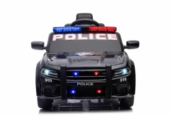 Kids’ 12V Black / White Electric Dodge Police Car – With Microphone, Parental Control & Safety Featu