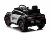 Kids’ 12V Black / White Electric Dodge Police Car – With Microphone, Parental Control & Safety Featu