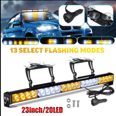 New Lk Performance 23 Inch 20 Led Emergency Warning Flashing Strobe Light Bar Beacon