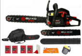 BU-KO 65cc Petrol Chainsaw 3.4HP 20″ Bar & 2 x Chains + 16″ Bar & 2x Chains