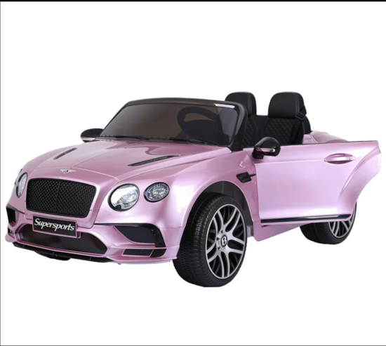 Bentley Continental Super Sports Ride on Car – 12V 2WD Painted Pink