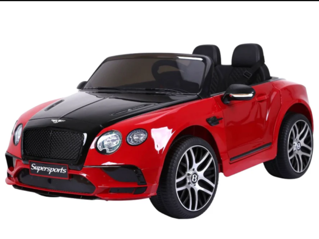 Bentley Continental Super Sports Ride on Car – 12V 2WD Painted Red and Black