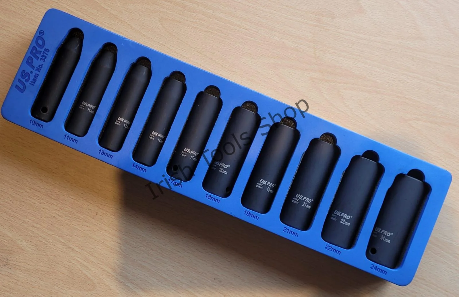 10Pc 1/2″ Drive Deep Metric Impact Socket Set 10 – 24mm
