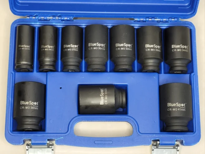 10 Piece 1/2″ Drive Metric Deep Impact Sockets 22mm-41mm
