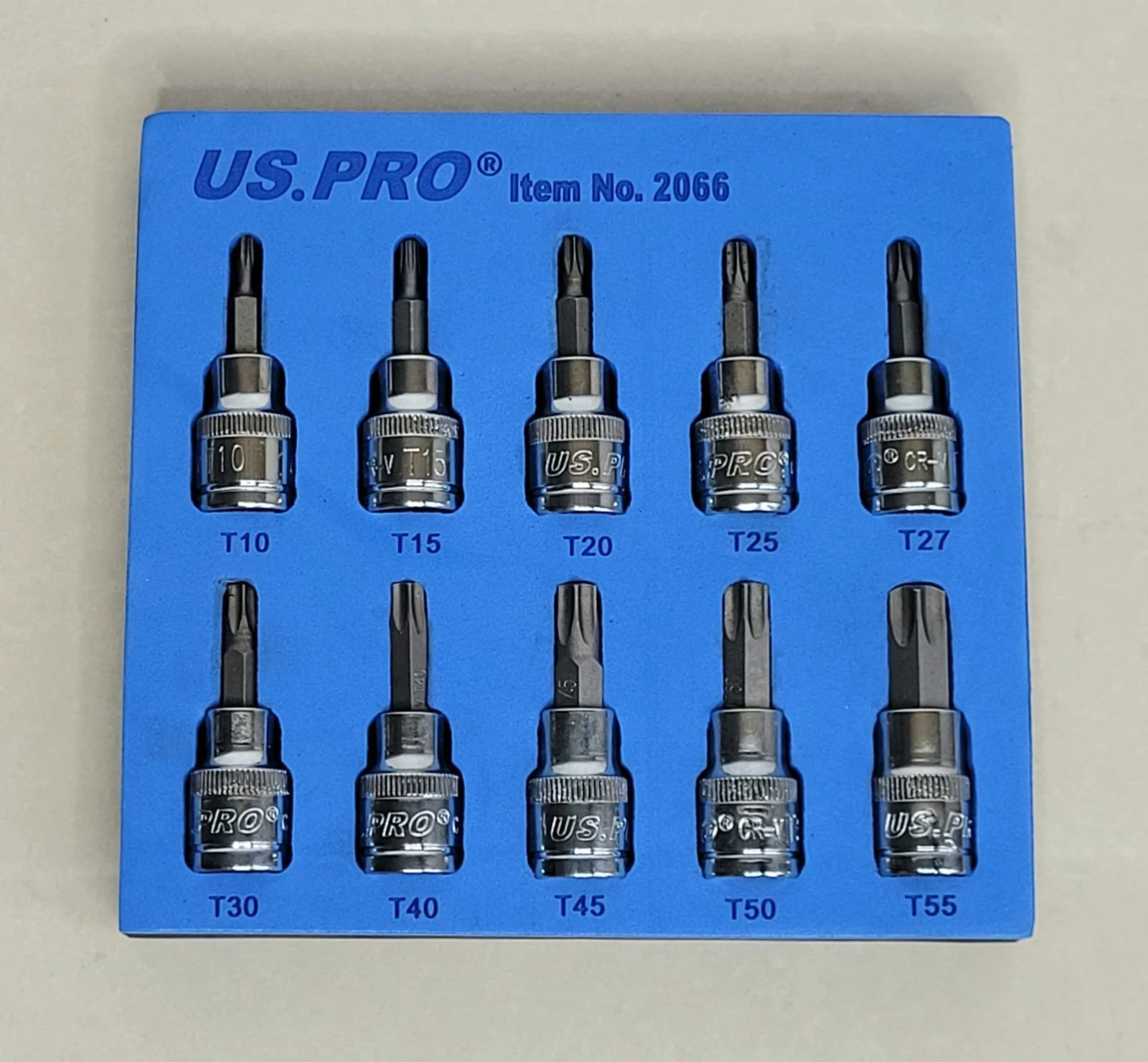 US PRO 10 Piece 3/8″ Drive 48mm Long Star Bit Sockets | T10 – T55
