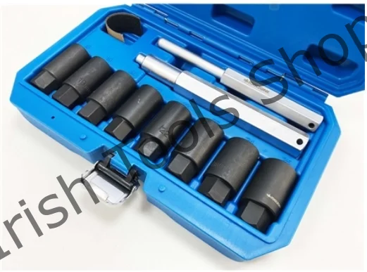 10 Piece Locking Wheel Nut Sockets, Wrench / Breaker Bar To Safe Removal