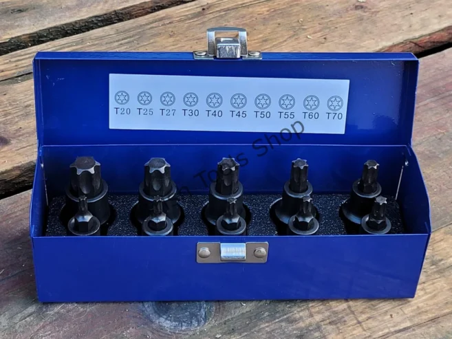 10pcs 1/2″ Dr. Impact Torx Bit Socket Set T20-T70