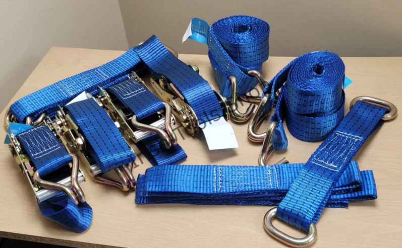 Heavy Duty 16pc Car Transporter Tie Downs, Double Locking Ratchet Tensioners, Alloy & Steel Wheel St
