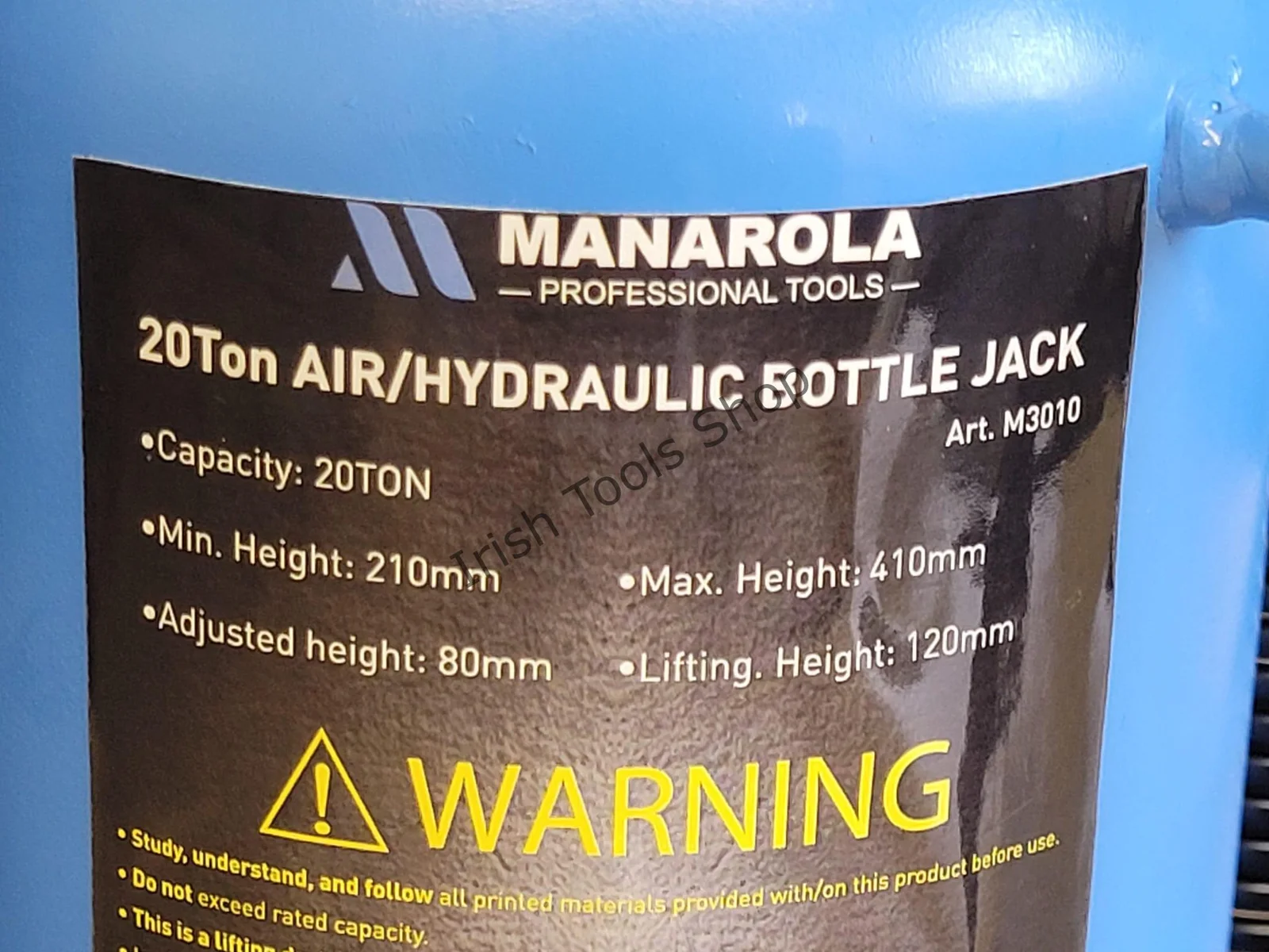 20 Ton Air / Hydraulic Bottle Jack With Wide Base