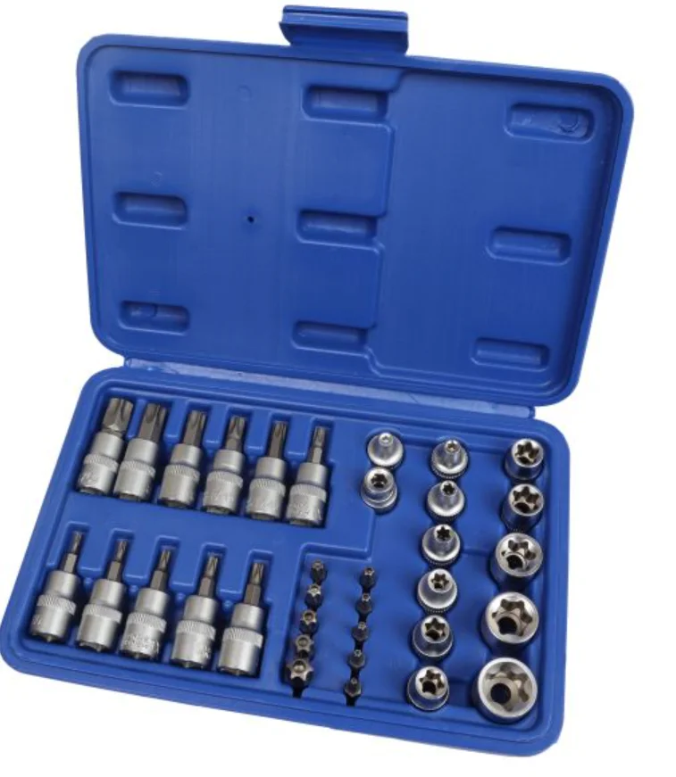 US PRO 34 Piece 3/8″ Drive Star Bit Sockets, Star Tamper Bits & E Socket Set