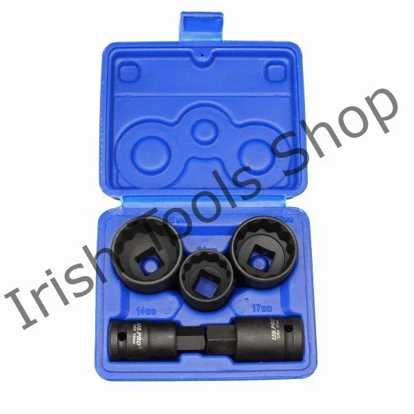 5 Piece 1/2″ Drive 12 Point Impact hub Nut Socket & Bi-Hex Bit Set Suits Volkswagen & Audi