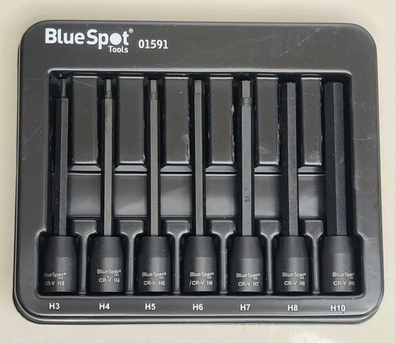 7 Piece 110mm Extra Long 3/8″ Drive Impact Hex Bit Socket Set