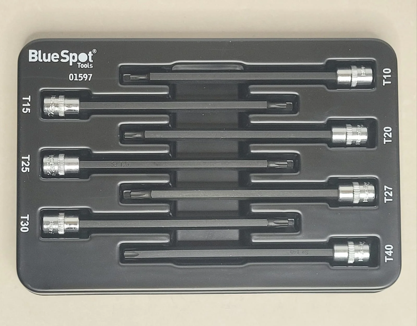 7 Piece 1/4″ Drive Extra Long Impact Torx Bit Sockets | T10, T15, T20, T25, T30, T40