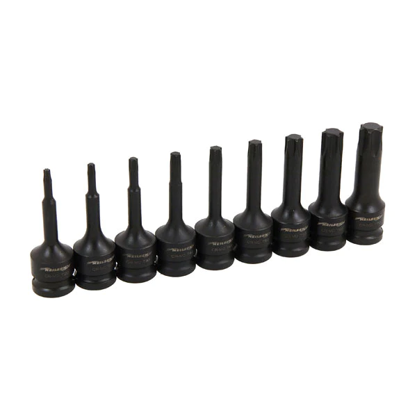 9 Piece 1/2″ Drive 75mm Long Impact Star Bit Set T20 – T70