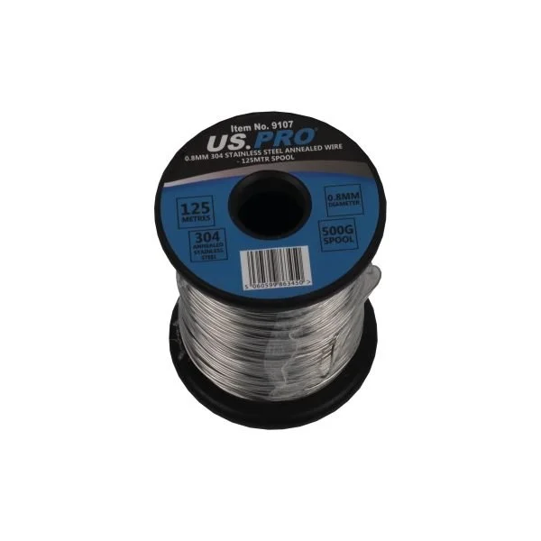 US PRO 0.8MM 304 Stainless Steel Annealed Wire | 125 Meters of Wire | 500g Spool Suits For Locking &