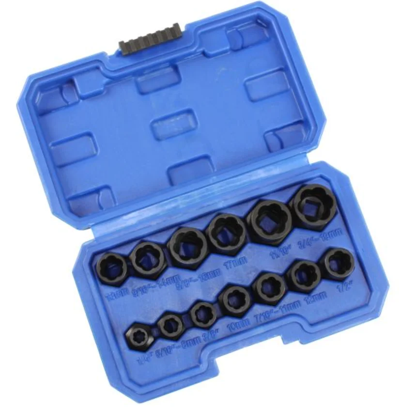 US PRO 13 Piece 3/8″ Drive Impact Bolt Extractor Socket Set For Extracting Damaged Bolts