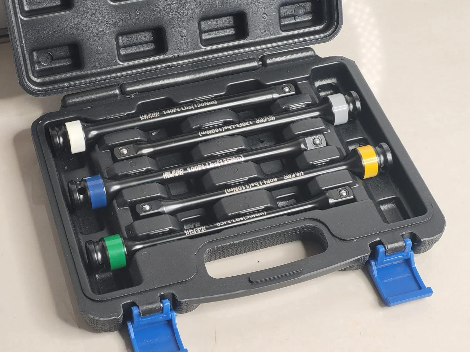 US PRO 5 Piece 1/2″ Drive Colour Coded Torque Limiting Extension Bars / Torque Sticks