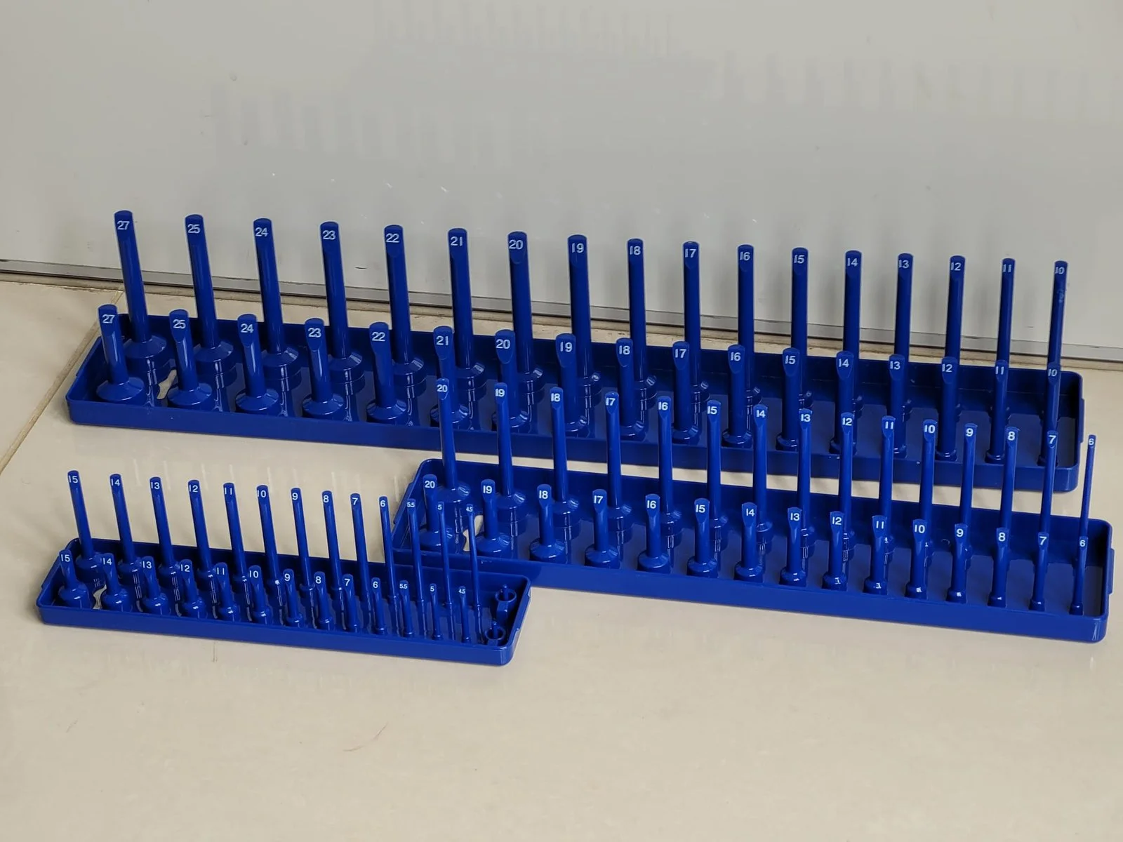 US PRO 3 Piece Socket Tray For 1/4″ 3/8″ 1/2″ Drive Sockets