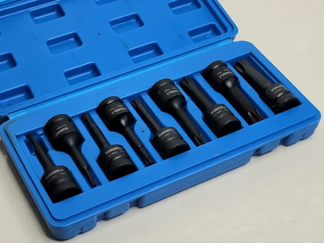 9 Piece 1/2″ Drive Impact Torx Socket Bit Set T20 – T70