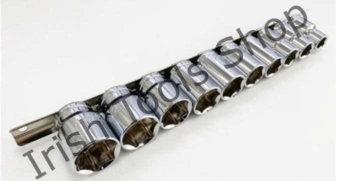 10 Price 1/2″ Drive Imperial Shallow Socket Set With Storage Rail