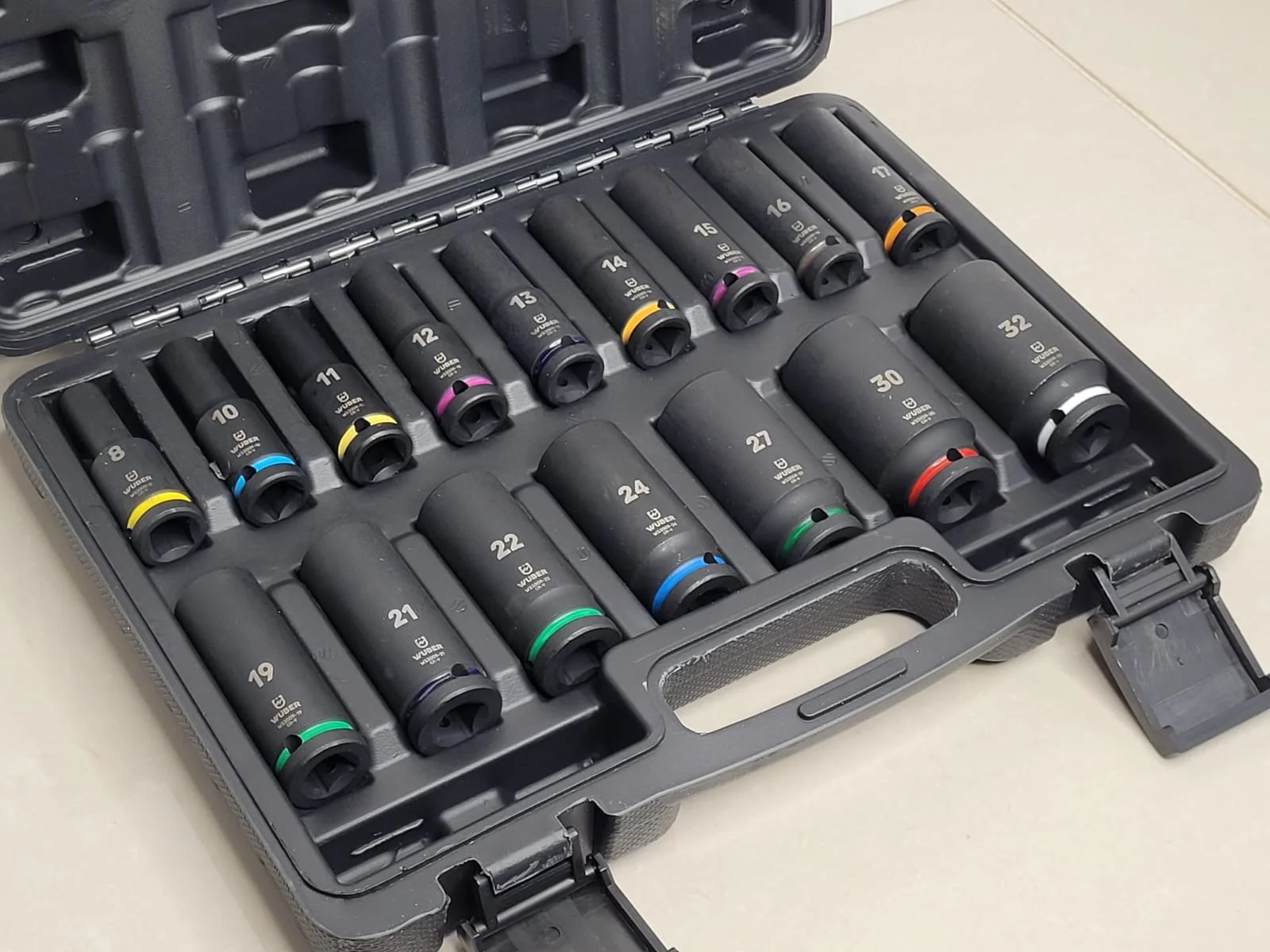 16 Piece 1/2″ Square Drive Deep Impact Hex Socket Set | 78mm Long | 8 ~ 32mm | 6 Point