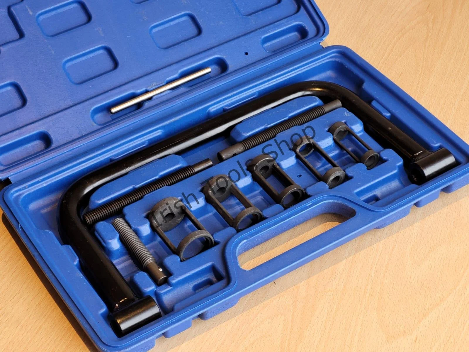 9Pc Valve Spring Compressor Set With Driving Adaptors, Pressure Screws & “C” Clamp