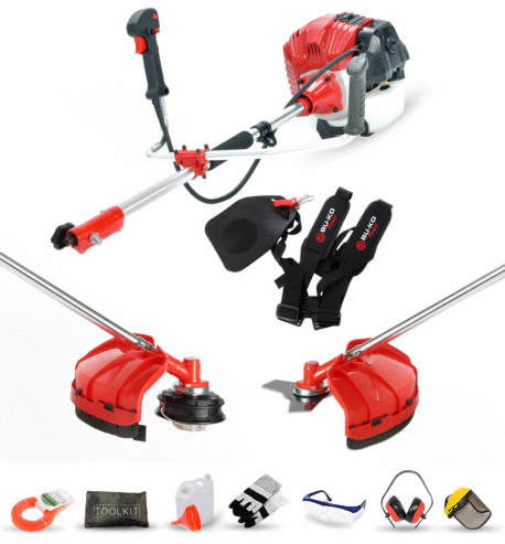 BU-KO 52cc 3HP 3 in 1 Petrol Strimmer With Various Blades & Brushes
