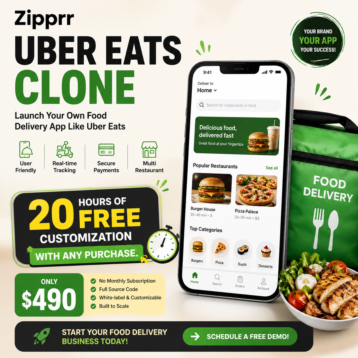 Explore a Future-Ready Uber Eats Clone – Zipprr $490