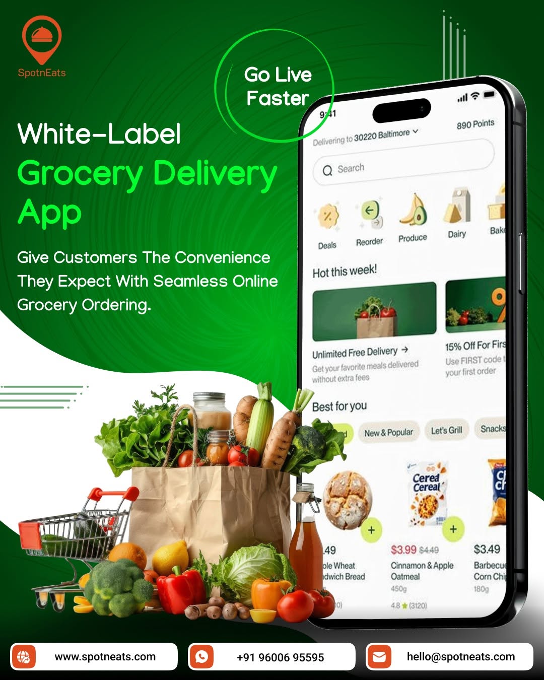 Launch Your On-Demand Grocery Business with SpotnEats Grocery App Script